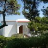 Casa bianca con tetto in tegole rosse, circondata da alberi, vista sulla costa.